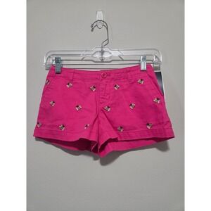 NWT Girls' Hot Pink Embroidered Bee Shorts Size 7